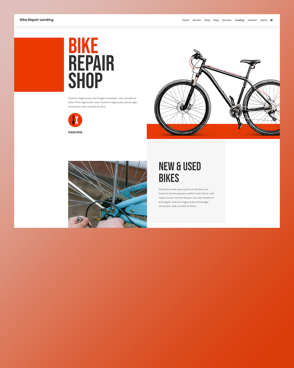 divi bike repair landing page обработано