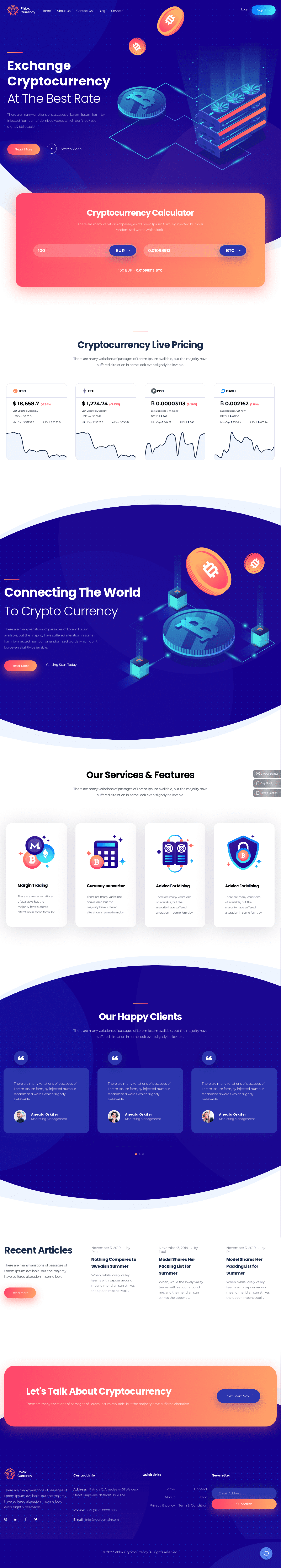 Phlox Cryptocurrency template