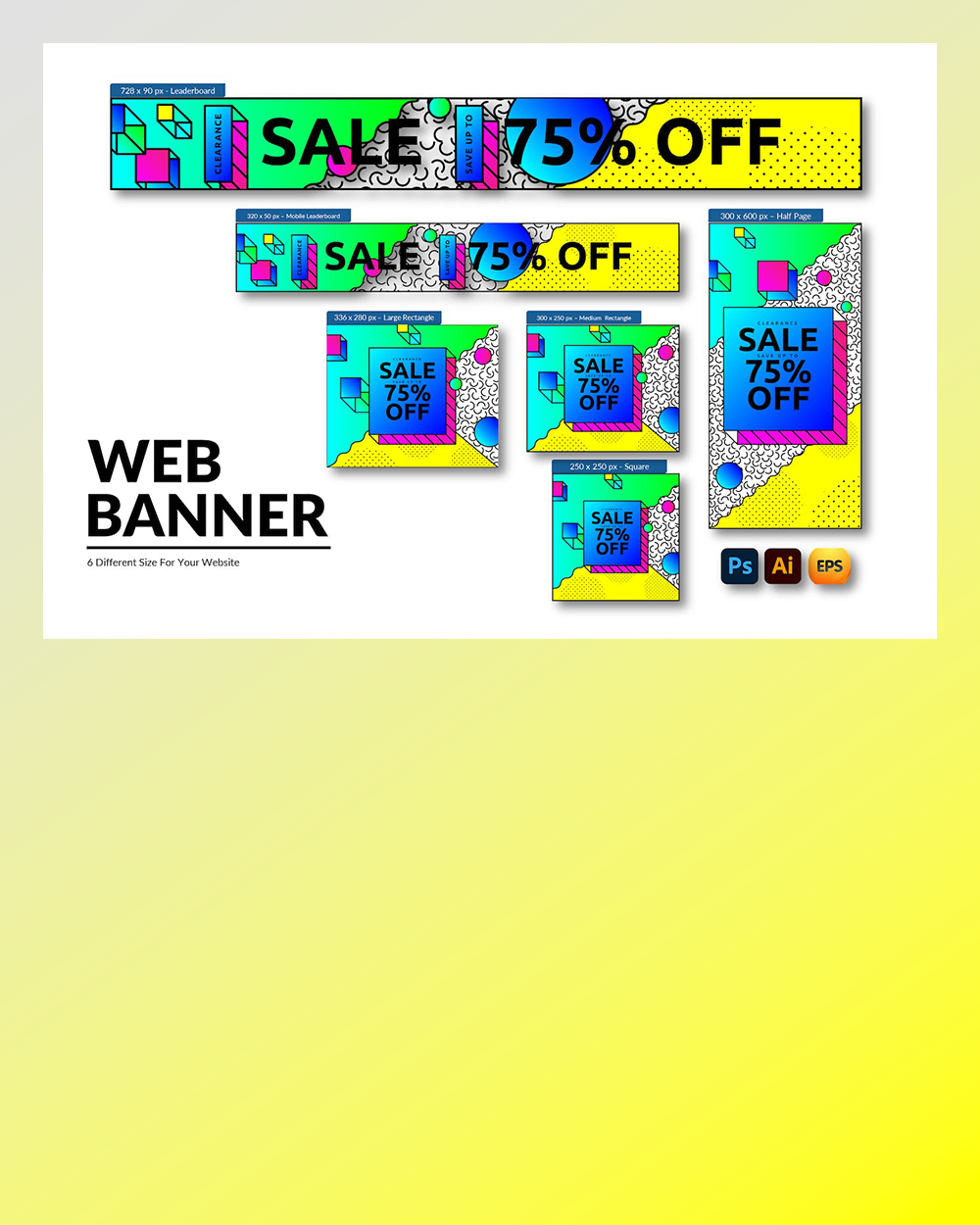 Clearance Sale Event Web Banner gradient