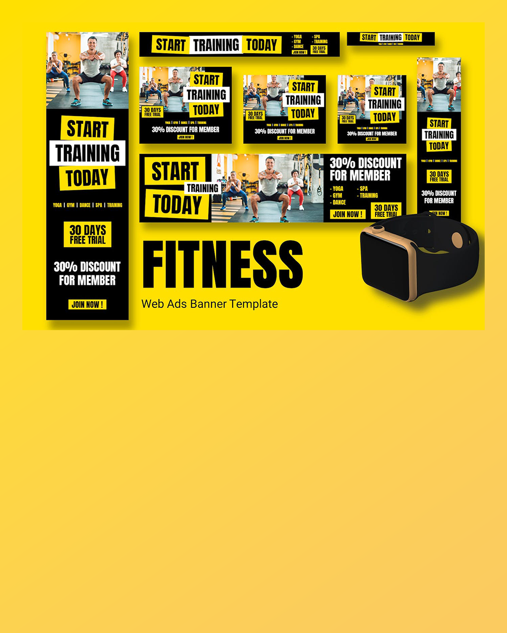 Fitness Web Ads Banners gradient