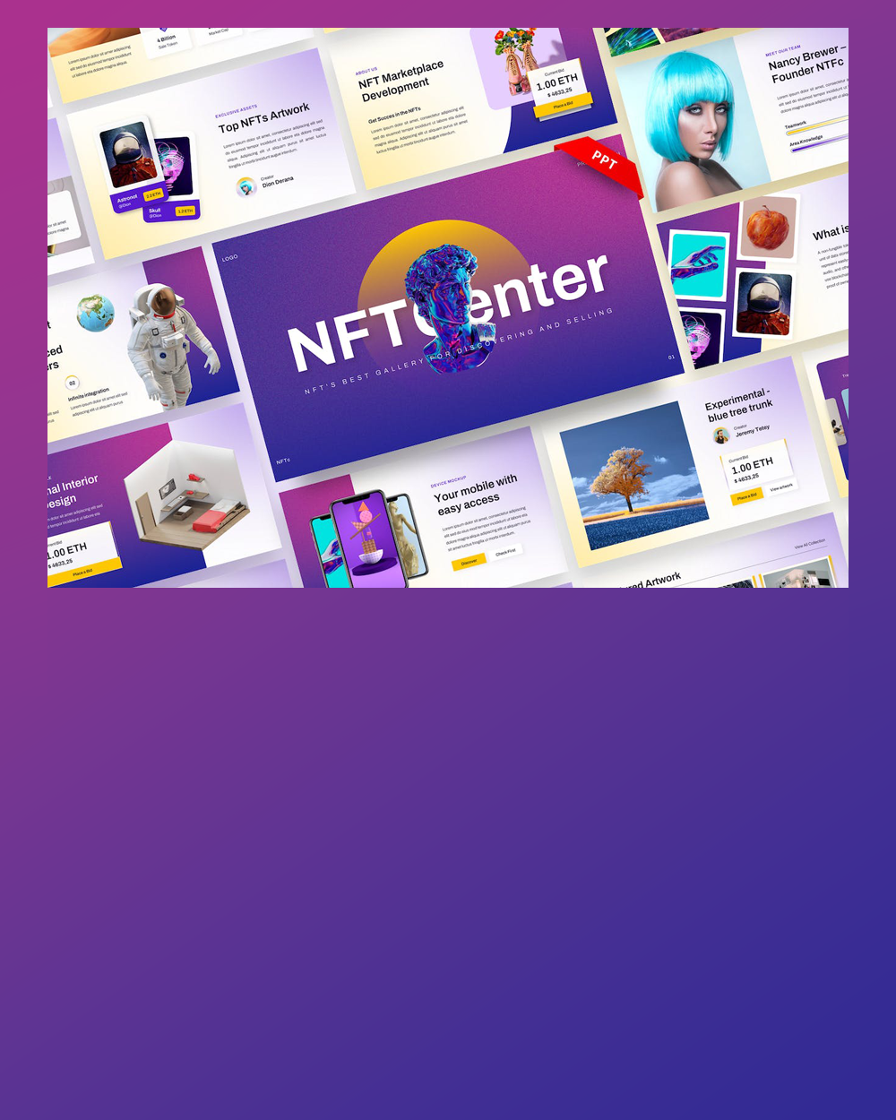 NFTc NFT Creative Digital Assets PowerPoint 1 gradienf